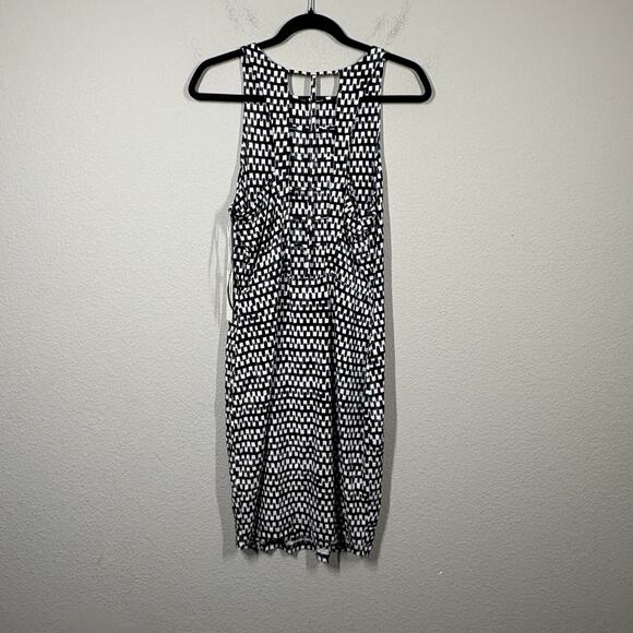 Tart Large Tile Print Midi Dress Black White Cut Out Modal Sleeveless Stretch - Picture 3 of 10